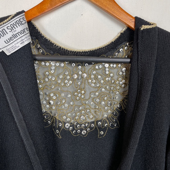 Vintage Don Sayres Beaded Sweater Dress Wool Size 8 - Picture 11 of 14